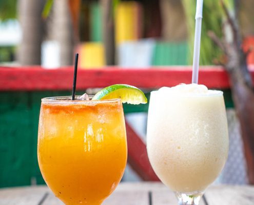Tropical drinks at Reggae Beach